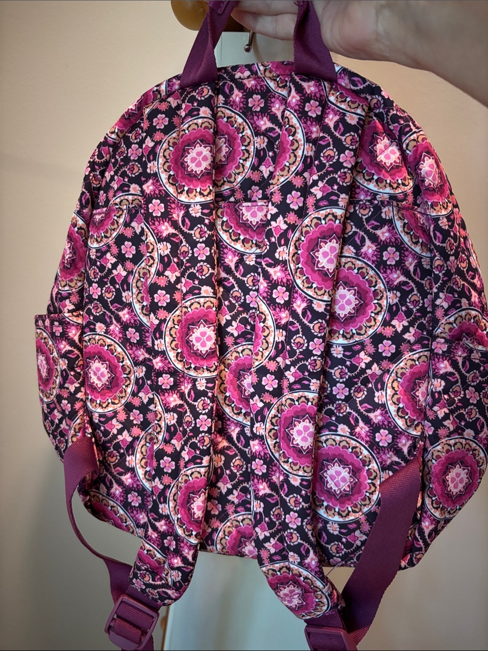 Vera Bradley Iconic Small Backpack in Raspberry Medallion - Picture 4 of 8